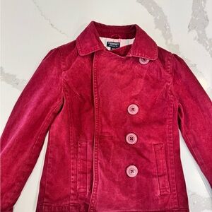 American Eagle Outfitters Red and Pink Striped Shirt